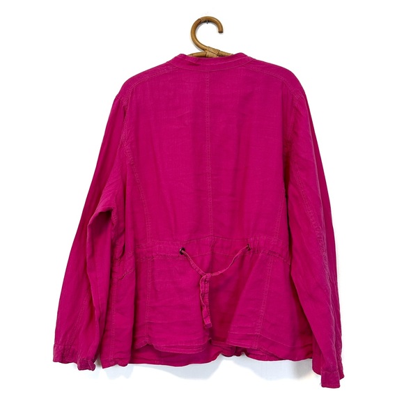 Eileen Fisher Woman | Pink Linen Cinch Waist Jacket Size 3X - Picture 5 of 13